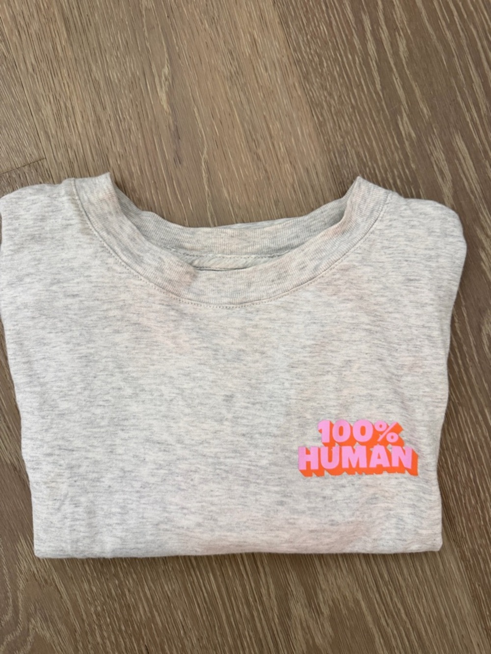 Everlane Light Gray '100% HUMAN' Short Sleeve Tee